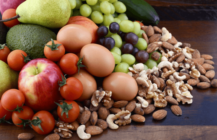 Fruit vegetables nuts